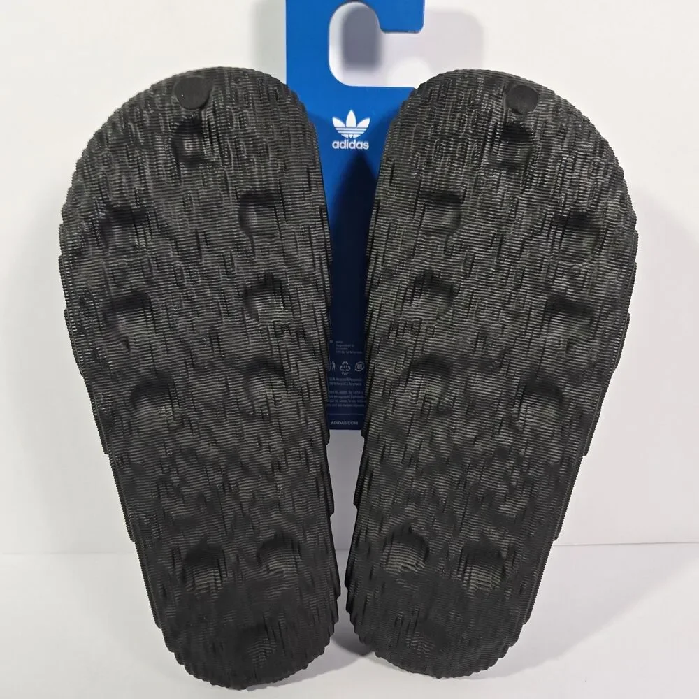 Adidas Adilette 22 Slides Black Scarlet‎ Slip On Sandals Mens Size 8 NEW ID4925